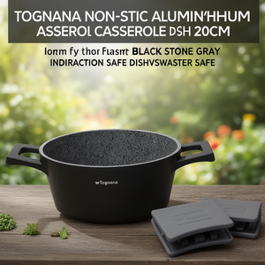 Casseruola Alluminio antiaderente (20cm) AMBIZIOSA Nero e Grigio pietra WL7915BGRTG - Product Image 3