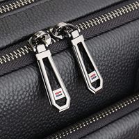 Sac d'affaires en cuir de vachette véritable noir grainé de 15,6 pouces, livraison directe d'usine, mallette pour ordinateur portable