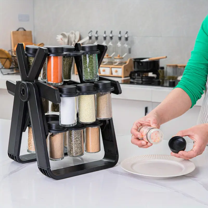 Creative Kitchen Countertop Spice Rack - 360° Rotating Ferris Wheel