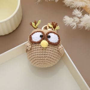 New Cartoon Handmade Woven Owl Crochet Keychain Bag Car <b>Key</b> <b>Ring</b> Hanging Ornament Cute Knitting Bag Charm Accessories - Product Image 2