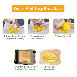 Molde Antiadherente para Huevos Fritos, Molde de Silicona para Hacer Omelettes Fáciles para el Desayuno, Molde para Cocinar Huevos en <span class=keywords><strong>Microondas</strong></span> - Product Image 3