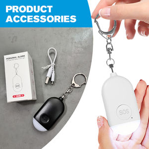 Gran precio recargable seguridad colorida luz Led niños emergencia Personal Usb mujeres alarma llavero con ubicación - Product Image 5