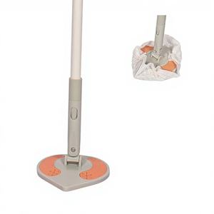 ไม้ถูพื้นแบบแบนพร้อมที่บิดน้ำในตัวและด้ามจับยืดหดได้ ทำจากเหล็กกล้าไร้สนิม สำหรับทำความสะอาดพื้นเชิงพาณิชย์ - Product Image 1