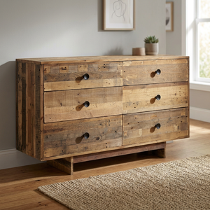 Industrial Vintage <b>6</b>-<b>Drawer</b> Sideboard Metal Iron Antique Home Storage Furniture Living Room Indian INDUSTRIAL - Product Image 3