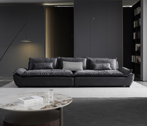Italienischer Segelboot-Sofa im Großformat für Apartments, Wohnzimmer-Kombination, Doppel- bis Vierpersonen-Ledersofa - Product Image 6