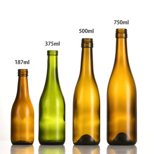 <span class=keywords><strong>Bottiglie</strong></span> in <span class=keywords><strong>Vetro</strong></span> Ambrato e Verde da 500ml e 750ml per <span class=keywords><strong>Birra</strong></span>, Brandy, Vino e Vodka con Tappo a Vite e Serigrafia, Vuote - Product Image 1