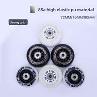 Roues de rechange en gros pour rollers FSK, en PU haute élasticité, design plat, 72/76/80mm, lot de 4 ou 8, directement de l'usine