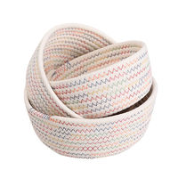 Panier tissé en corde de coton fait main personnalisé panier de rangement d'épicerie de bureau multifonctionnel de grande capacité
