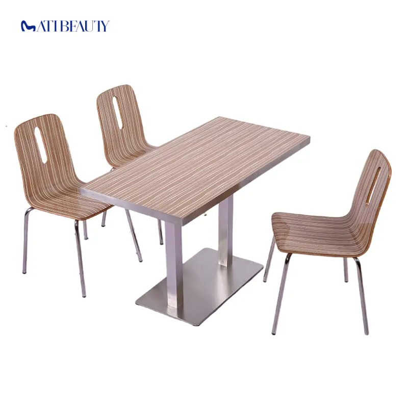 2023 superventas sillas y mesa de Muebles personalizados para restaurante mesa de madera contrachapada escolar y sillas de madera doblada