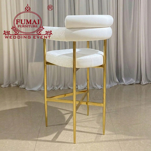 Chaises hautes en acier blanc pour cuisine, tabourets de bar, meubles de salle à manger, bar - Product Image 2