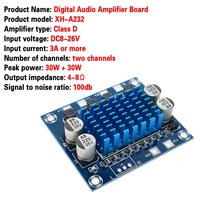 Officiel TPA3110 XH-A232 30W + 30W 2.0 Canal Numérique Stéréo amplificateur de Puissance Audio DC 8-26V 3A C6-001