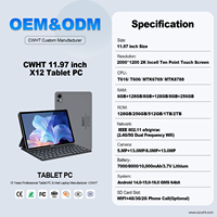 Tablet PC Android 15 de 12 Pulgadas Directo de Fábrica, 4G LTE T616, Doble Núcleo, 6GB RAM, 128GB ROM, Pantalla Táctil 2K Incell, Cuerpo Metálico, OEM ODM