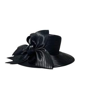 Sombrero de satén negro con lazo para mujer, estilo clásico, para iglesia, Derby de Kentucky, vestido, cloche, sombrero para el sol, fascinador, fiesta de té, boda, novedad de <span class=keywords><strong>2022</strong></span> - Product Image 4