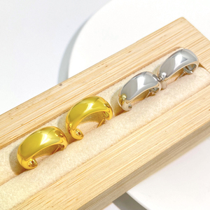 Pendientes de Botón Geométricos Clásicos con Baño de Oro de 18K y Rodio, Brillantes, para Mujer, para Fiestas - Product Image 6