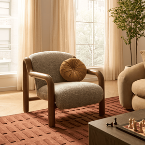 Moderna e Confortevole Poltrona Lounge in Tessuto Morbido con Struttura in Legno Massiccio, Sedia Relax <span class=keywords><strong>da</strong></span> Soggiorno - Product Image 2