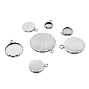 6-30mm couleur or en acier inoxydable Cabochon Base pendentif paramètres plateau vierge pour <span class=keywords><strong>camée</strong></span> fabrication de bijoux composants bricolage - Product Image 2