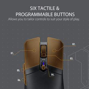    Souris de jeu Tuf M4 sans fil, capteur optique 12K Dpi, 6 boutons programmables, pour droitier, noire, rechargeable - Product Image 4