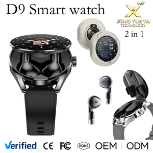 Montre connectée ronde 2-en-1 D9 2026 avec écouteurs sans fil, appels Bluetooth, fréquence cardiaque, oxygène sanguin, NFC, musique, suivi d'activité, écran TFT, unisexe, IP67 - Product Image 1