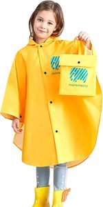 Multi-Color Kids Cartoon <b>Rain</b> <b>Poncho</b> Cute Waterproof Hooded Raincoat for Toddler Boys & Girls Lightweight Cape Outwear - Product Image 3