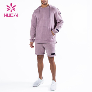 Vente en gros de nouveaux vêtements de fitness personnalisés avec logo double épaisseur sweats à capuche pour hommes en polaire éponge française délavée - Product Image 4