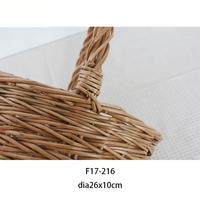 Nouveau Style chinois fait à la main rond en osier naturel panier plat panier saule tresse poignée panier de rangement