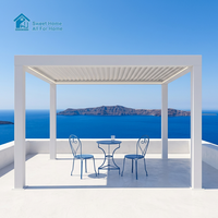 Pergola en aluminium écologique Sweet Home avec toit rétractable motorisé à lames orientables, abri de jardin imperméable pour l'extérieur