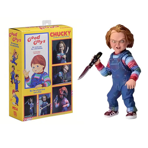 Figurine articulée NECA Good Guys Chucky, poupée bébé fantôme d'horreur en PVC, style anime et dessin animé - Product Image 1