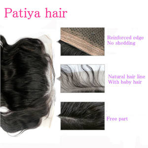 Achetez en ligne : Toupet frontal 13x6 HD en dentelle fine, cheveux naturels bruts du Vietnam, ondulés, avec ligne de cheveux pré-épilée, fermeture frontale en dentelle 13*6 - Product Image 3