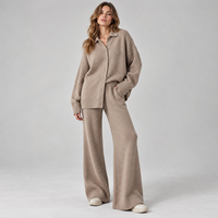 Ensemble deux pièces pour femme DM de haute qualité : Crop top oversize et pantalon large camouflage, style streetwear, vente en gros, fabricant