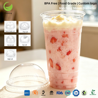 Gobelet jetable en plastique biodégradable et recyclable ZFCUP personnalisé pour café, jus, smoothies et boissons froides, 24 oz avec couvercles