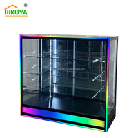 Vitrine d'exposition en verre arc-en-ciel réglable et personnalisable avec porte coulissante miroir, vitrine durable pour boutique de tabac