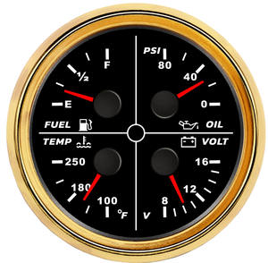 요트 보트 엔진 연료 레벨 게이지 전압계 수온 게이지 오일 압력 게이지 빨간색 LED - Product Image 2