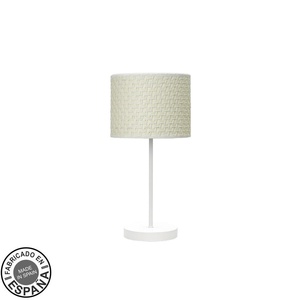 Lámpara de mesa E14 de 42x17x17 cm en blanco y caizo, ideal para iluminación decorativa y ambientes acogedores. - Product Image 1