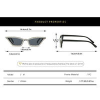 Mode rétro oeil de chat lunettes de soleil Vintage strass Triangle cadre personnalité fête lunettes de soleil femmes hommes lunettes de soleil lunettes