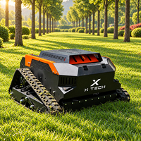 Tondeuse à gazon télécommandée haute performance, largeur de coupe 800 mm, type chenillé, machine à couper l'herbe avec forte capacité de franchissement