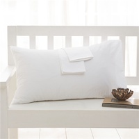 Lot de 2 taies d'oreiller en polyester brossé de couleur unie, respirantes, antibactériennes, anti-acariens, fermeture à rabat pour hôtel et maison