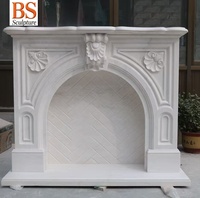 Cheminée sur mesure en marbre blanc sculpté à la main, style européen, pour villa intérieure, décoration de maison