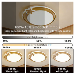 Plafonnier LED moderne avec té<span class=keywords><strong>l</strong></span>écommande, indice de protection IP44, pour salle à manger, salon, chambre, bureau à domicile et cuisine - Product Image 2