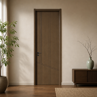 Porte intérieure moderne en MDF mélaminé, insonorisée, à lignes géométriques asymétriques, pré-fabriquée, pour villa, hôtel, vente en gros