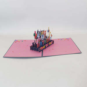 Ychon เค้กกระดาษการ์ด Pop-up ของขวัญตลก 3d Popup การ์ดเชิญวันเกิดสําหรับเด็กและสุขสันต์วันเกิด - Product Image 2