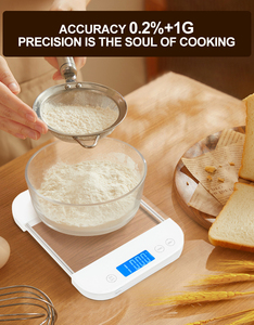 Báscula digital de cocina con pantalla LCD y cristal templado para medir alimentos. - Product Image 4