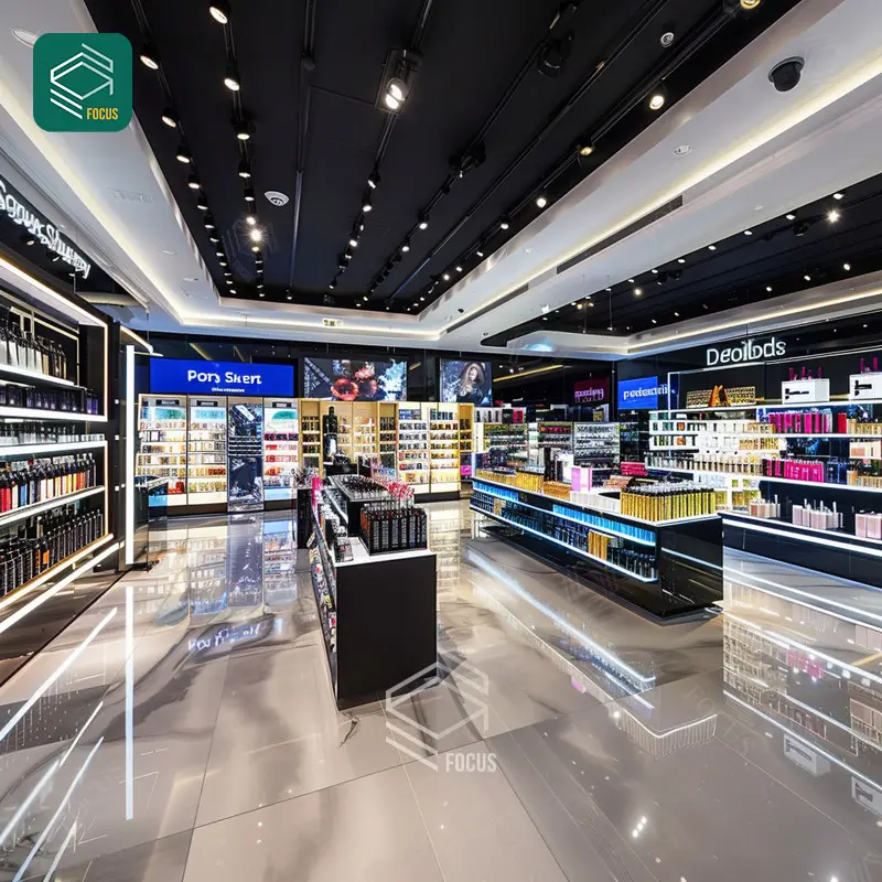 High Quality Display Cabinet Rack Cosmetics Perfume Display Showcase Wig Retail Display Pink Beauty Shop