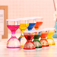 Mini sablier liquide en acrylique coloré avec Logo personnalisé, minuterie de sable pour jouets d'enfants