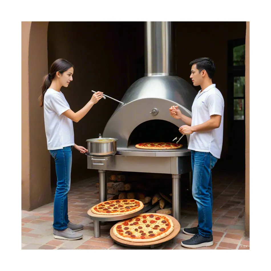 Grill Amerikaans Restaurant Voor 4 Pizza 'S 16 Inch Pellet Pizza Oven Met Thermometer Gasbrander Kit
