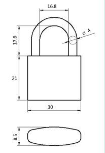 An ninh giá rẻ khóa nhỏ 30mm mỏng loại Brass ổ khóa - Product Image 2