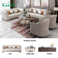 Italienisches Luxus-Sofa-Set aus Echtleder, Modernes Villen-Wohnzimmer-Möbelset, Hochwertiges Weißes Couch-Set