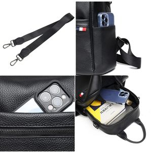 Cuir véritable Shopping Femmes Sacs à dos Jeune Fille Première Couche Vachette <span class=keywords><strong>Livre</strong></span> Sac Style Knapsack Luxe Grande Capacité Dames Sac - Product Image 6