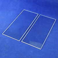 Plaque carrée transparente en quartz naturel fusionné haute température sur mesure |   Surface polie givrée, 92% de transmission de la lumière, HaiChuan