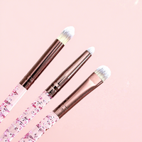 Ensemble de 21 pinceaux de maquillage Glitz and Glam avec strass, style professionnel, vente en gros, pinceaux de maquillage de luxe avec boîte cadeau