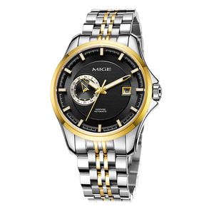 MIGE Men's Automatic Mechanical <b>Watch</b> Stainless Steel Round <b>Case</b> 42mm Sapphire Crystal Date Display Luxury Fashion - Product Image 1